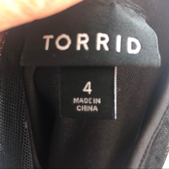 Torrid Black Mesh Polka Dot Tiered Skater Dress - Picture 5 of 5